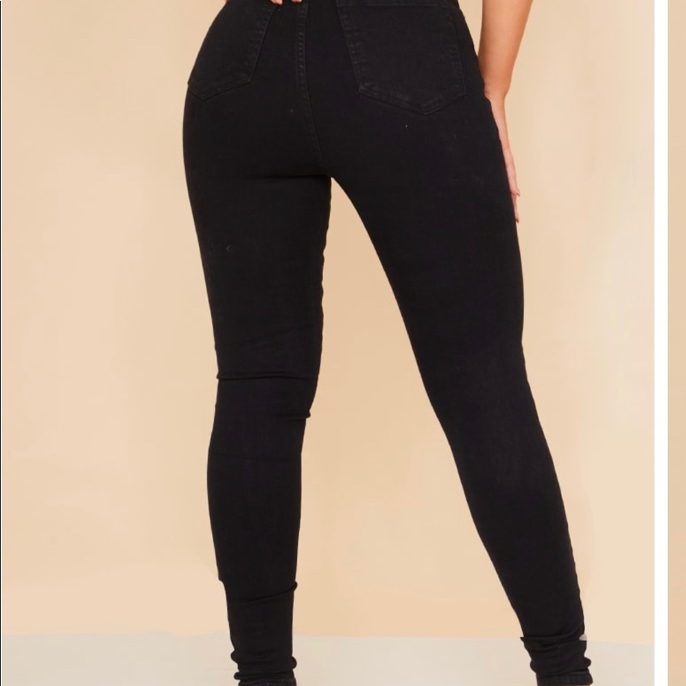 Black ripped skinny jeans , high waisted